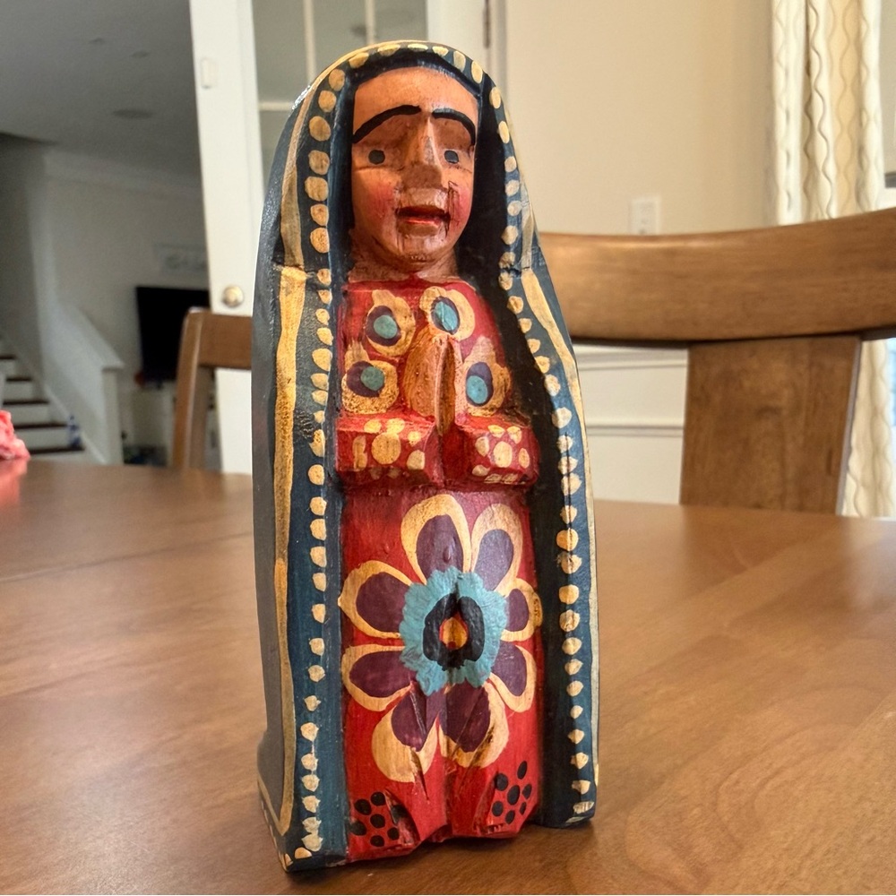 Hand-Painted Wooden Nativity Set - Multicolor Folk Art - Picture 8 of 13